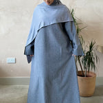 Closed Linen Abaya- Blue